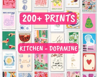 200 Colorful Preppy Dopamine Posters – Trendy Kitchen, Dorm & Bedroom Wall Art | Digital Download Prints