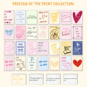 Book Lover Wall Art Prints – Cozy Library Gallery (Digital Download) image 5