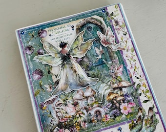 Folio Style Mini Album Fairy Garden Theme Mini Scrapbook For Girl