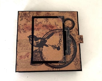 Victorian Theme Scrapbook with Kraft Paper Mini Scrapbook Album Old World Journal Album
