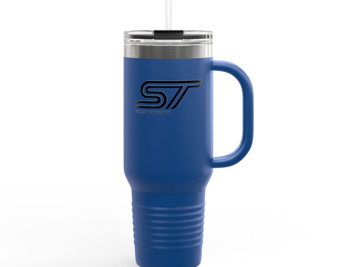 Focus ST Insulated Travel Mug, 40oz - Gift for Car Enthusiasts, Large Stainless Steel Tumbler, Ford Racing Fan Merch, Automotive