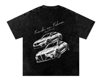 Camiseta extragrande de algodón lavada con nieve