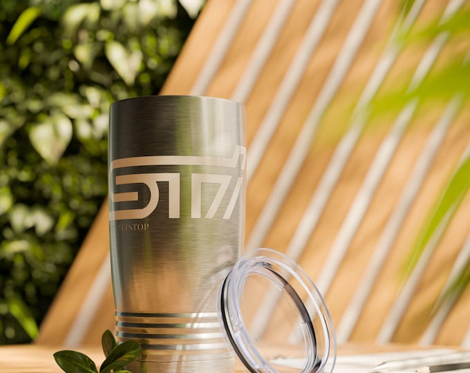 Custom STI Badged Ringneck Tumbler Mug, 20oz - Keep Beverages Cold and Refreshed, STI Fan Gift, Travel Cup, Subaru Enthusiast Present,