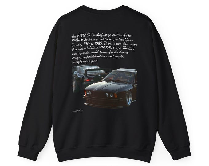 E24 BMW Hoodies, Unisex Sweatshirt, Cars and Coffee Meet Comfortable Fashion Apparel, Regular Day Wear, Gift for Car Enthusiasts