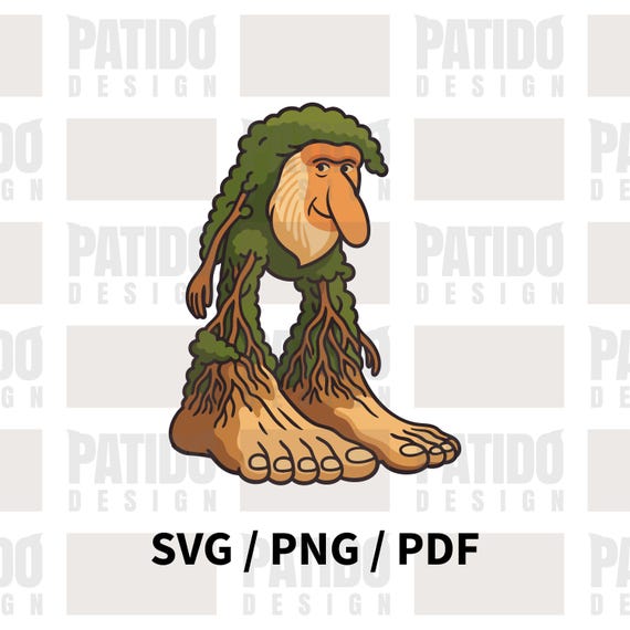 Brr Brr Patapim Tree Root Nose Meme SVG PNG PDF | Italian Brainrot Weirdcore Funny Surreal Forest Creature Digital Art Download File