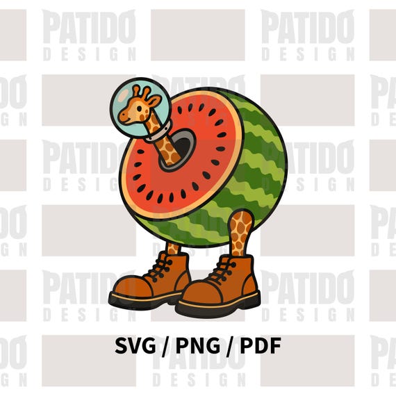 Girafa Celeste Watermelon Giraffe Astronaut Meme SVG PNG PDF