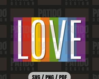 Arte digital del orgullo LGBTQ con imágenes prediseñadas de tipografía colorida, diseño de póster imprimible de igualdad, descarga instantánea