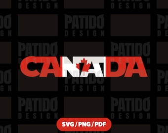 Kanada Tag SVG PNG PDF Digitales Design, Kanadische Flagge Clipart für Shirt Sublimation, Kanada Tag Cricut Cut Datei Download