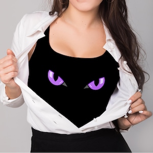 Lila böse Katzenaugen SVG für Halloween-Dekor, gruselige Tiergesicht Clipart, gruselige Augen PNG PDF Bundle für Cricut und Sublimationsprojekte