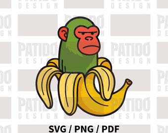 Chimpanzini Bananini Meme SVG PNG PDF | イタリアのBrainrot Funny