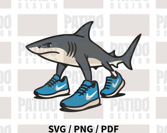 Tralalero Tralala Shark in sportschoenen Meme SVG PNG PDF | Italiaanse Brainrot Weirdcore Surrealistisch Dier Karakter Digitale kunst Grappige download