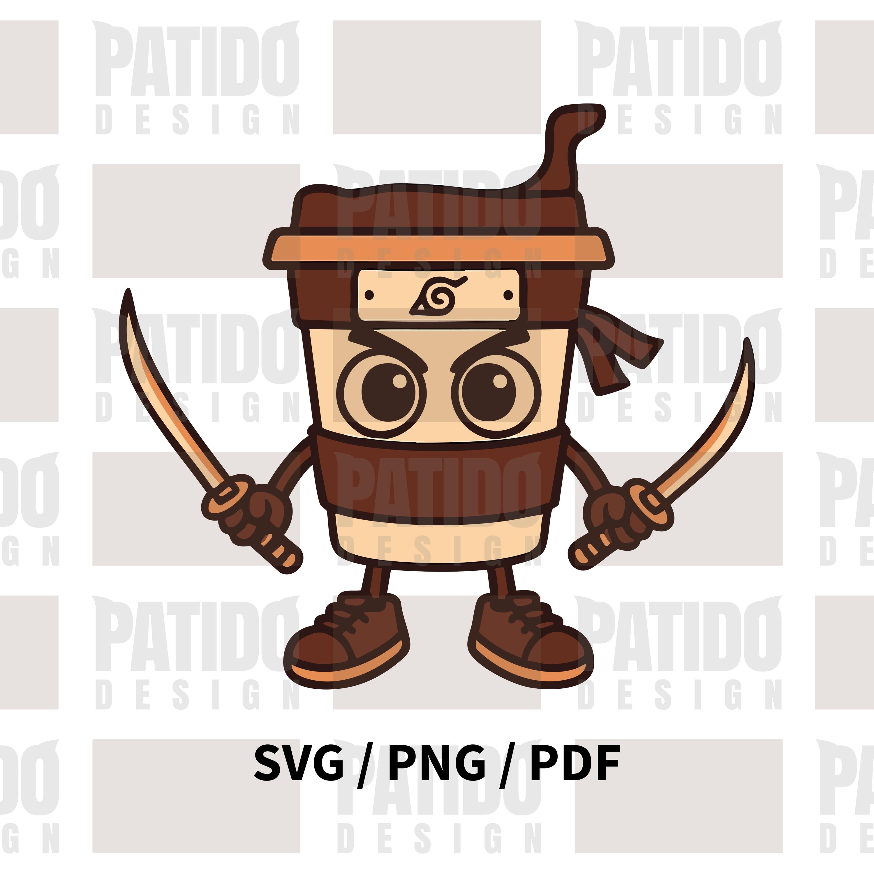 カプチーノアサシーノ忍者コーヒーカップ SVG PNG PDF | イタリアの