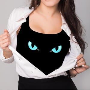 Blaue böse Katzenaugen SVG Clipart für Halloween-Dekor, beängstigend leuchtendes Katzengesicht PNG PDF-Dateien, gruseliges Augendesign für Cricut Sublimation