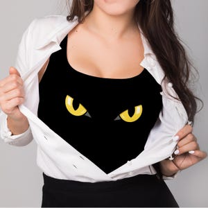 Gelbe böse Katzenaugen SVG Clipart für Halloween Handwerk, leuchtende gruselige Katzengesicht PNG PDF-Dateien für Cricut Sublimation und gruselige Designs
