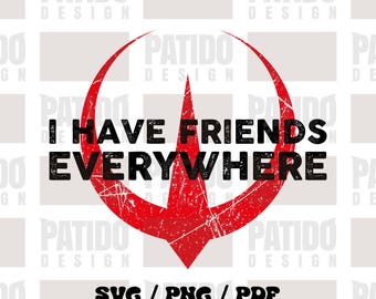 Ik heb overal vrienden SVG PNG PDF Rebel stijl noodlijdende grunge afbeelding voor Cricut silhouet T-shirt sticker digitale download