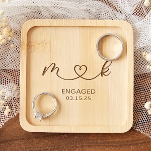 Personalized Wooden Ring Dish, Custom Ring Holder, Couples Ring Dish, Wedding Ring Dish, Ring Holder, Engagement Gift, Wedding Gift