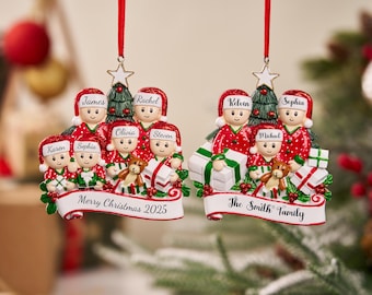 Personalisierte Familie Weihnachten Ornament mit Namen, Urlaub Andenken, 2025 Familie Weihnachtsbaum Ornament, Urlaub Dekor Geschenke
