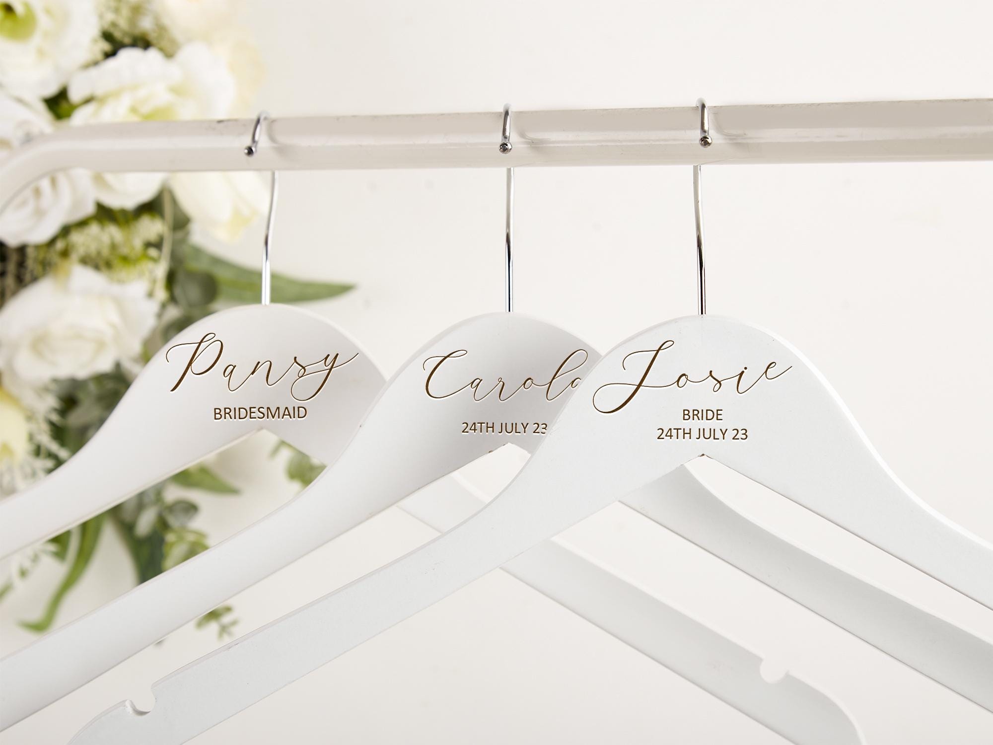Personalized Bridesmaid Hangers  Wedding Hangers Bridesmaid Hangers Bride Hangers Bridal Party Gifts Wooden Engraved Hanger Bridesmaid Gifts