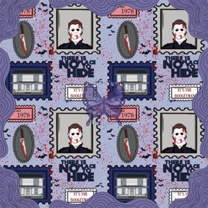 Michael Myers Seamless Pattern: Handdrawn Halloween Horror (Digital Download 12x12 300dpi)