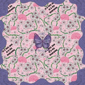 Migraine seamless file, chronic headaches, 300dpi, hand-drawn, repeating pattern
