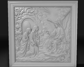 Fichier STL Ange de la résurrection : relief chrétien imprimable en 3D (téléchargement numérique