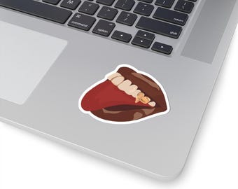 Gold Grillz Kiss-Cut Sticker
