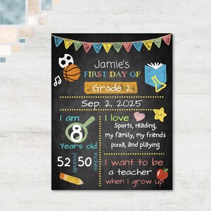 Editable First Day of School Chalkboard Sign: Photo Prop (Instant Download, 3 Sizes Included)