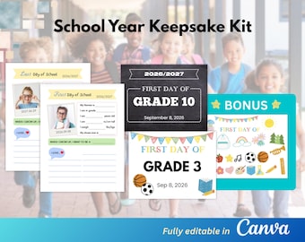 Editable School Memory Pack: First Day Interview & Signs (Digital Download)