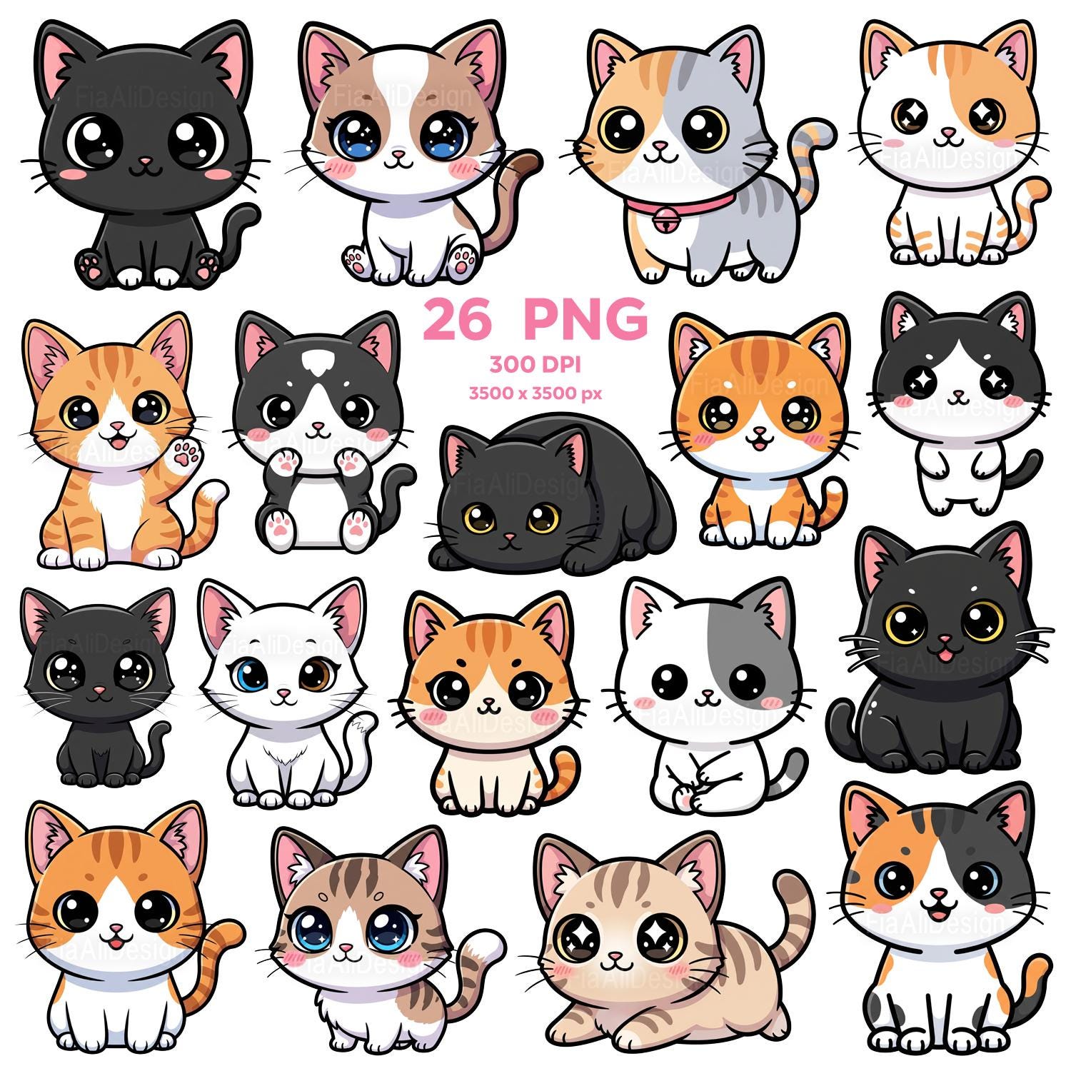 Gatito kawaii png - Etsy México, image size:1500x1500