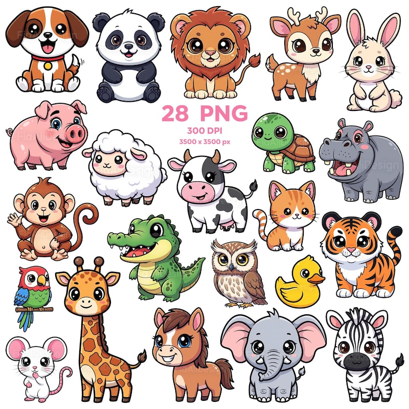 Cute Cartoon Animal Stickers Etsy cute-cartoon-animal-stickers-etsy