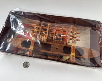 BRAND NEW Vintage 1969 Anekona Hawaiian Outrigger Canoe Scale Model in Box with Booklet
