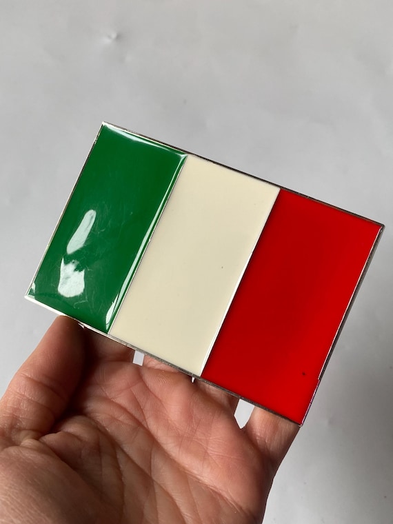 Italian Flag Belt Buckle: Stainless Steel Collectible Accessory