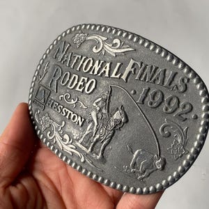 Vintage Collectible Belt Buckle, Rodeo Buckles, NFR 1992 Buckle, Western Cowboy Style Buckles, Collectible Accessories, Americana Style