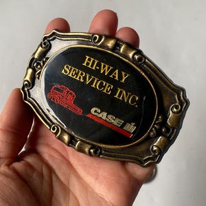 Vintage Collectible Belt Buckle, Agriculture Construction Equipment Company Buckle, Solid Brass Buckles, Collectible Accessories