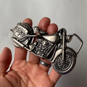 Vintage Collectible Belt Buckle, Motorcycle Buckle, Biker Chrome Belt Buckle, Chopper Buckle, Gift for Bikers, Collectible Accessories