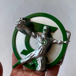 Collectible Belt Buckles, Green L Superhero Belt Buckle, Comic Book Superheroes Buckle, Lantern Belt Buckle, Collectible Accessories