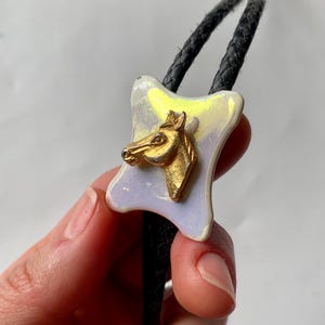 Vintage Rare Bolo Ties, Western Cowboy Bolo, Iridescent Horse Bolo Tie, Americana Style Bolo, Collectible Bolo Ties, Unique Accessories