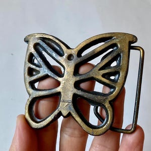 Vintage Collectible Belt Buckle, Brass Butterfly Buckle, Girls Women&#39;s Buckles, Insect Belt Buckles, Cute Belt Buckle, Collectible Accessory