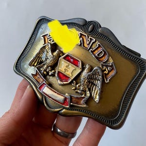 Vintage 1978 Honda Brass Belt Buckle: Collectible Car Brand Accessory