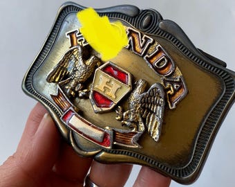 Vintage Honda Brass Belt Buckle – Rare Collectible - Etsy Canada display picture 3