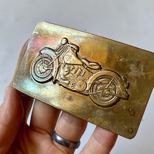 Vintage Collectible Belt Buckle, Motorcycle Buckle, Biker Brass Belt Buckle, Chopper Buckle, Gift for Bikers, Collectible Accessories