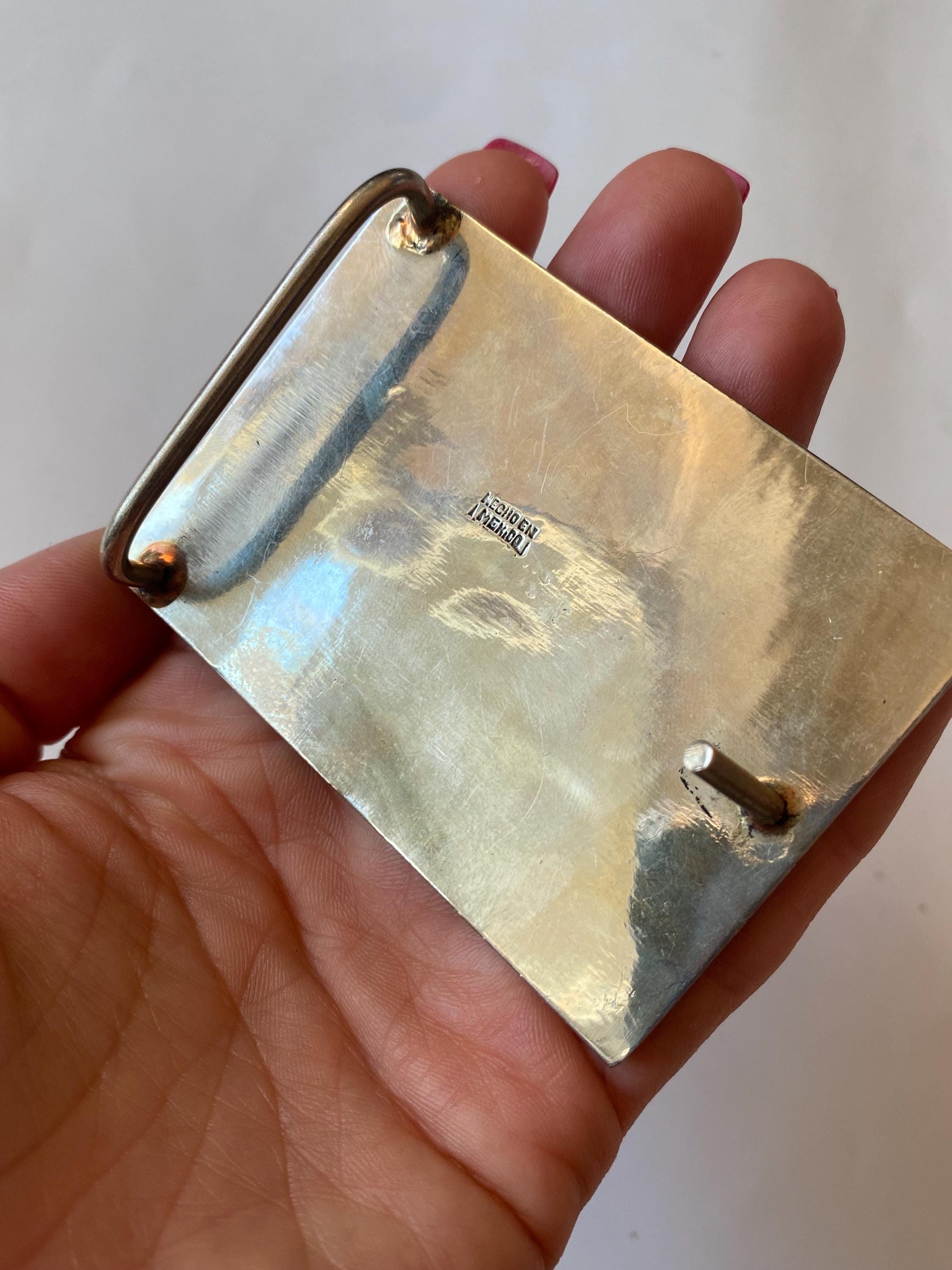 Vintage Alpaca Mexico Silver Mother of Pearl Abalone Owl Inlay Belt Buckle Alpaca Buckle In Vintage Belt Buckles for sale - eBay main image 3
