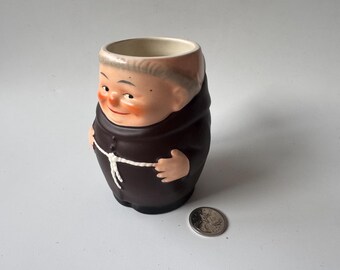 Tazza vintage Goebel con frate Tuck e monaco, stile stravagante, Germania Ovest