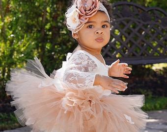 White Lace Bodysuit w Ties, Tutu Pettiskirt, Headband or Leg Warmers. Baby Girl Lovely Boho Outift, Flower Girl, Summer Outfit, 1st Birthday