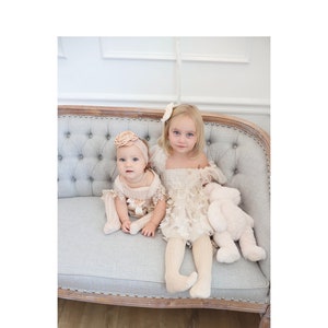 Baby Girl Boho Chic Fall Boho Lace Romper, Girl Fall Outfit, Rustic Pumpkin Spice Baby Romper Girl Outfit, 1st Birthday, Fall Outfit Ginger
