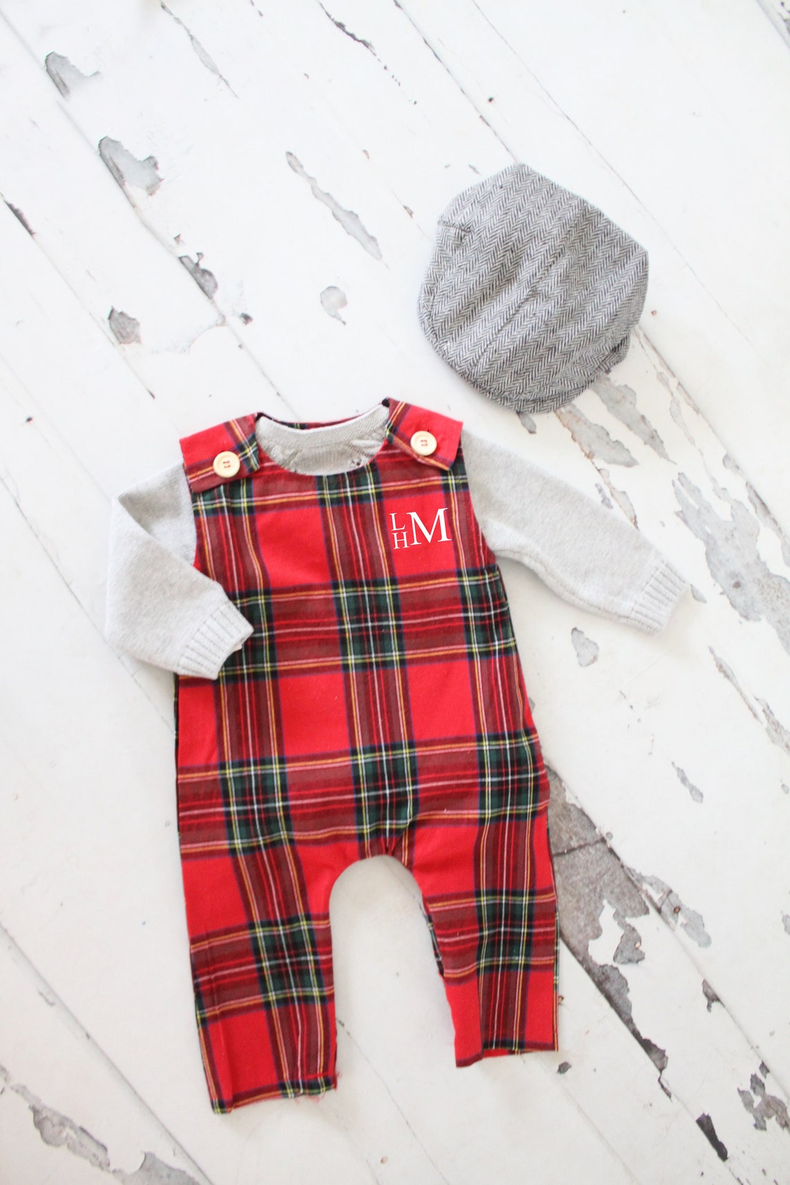 Christmas Holiday Baby Boy Jumpsuit Romper with Monogram or Etsy