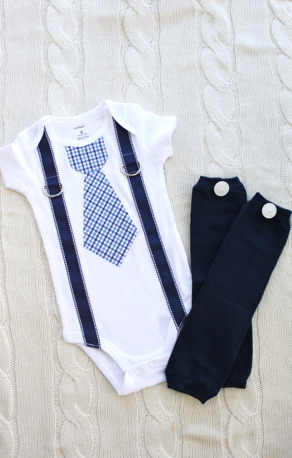 Easter Tie Outfit Baby Boy Tie and Suspenders & Button Leg