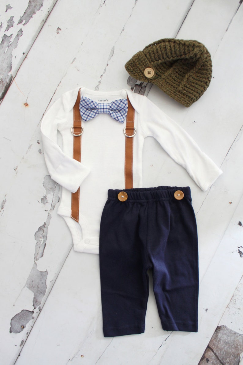 Newborn Baby Boy Coming Home Outfit Set up to 4 Items. Bow Tie Etsy