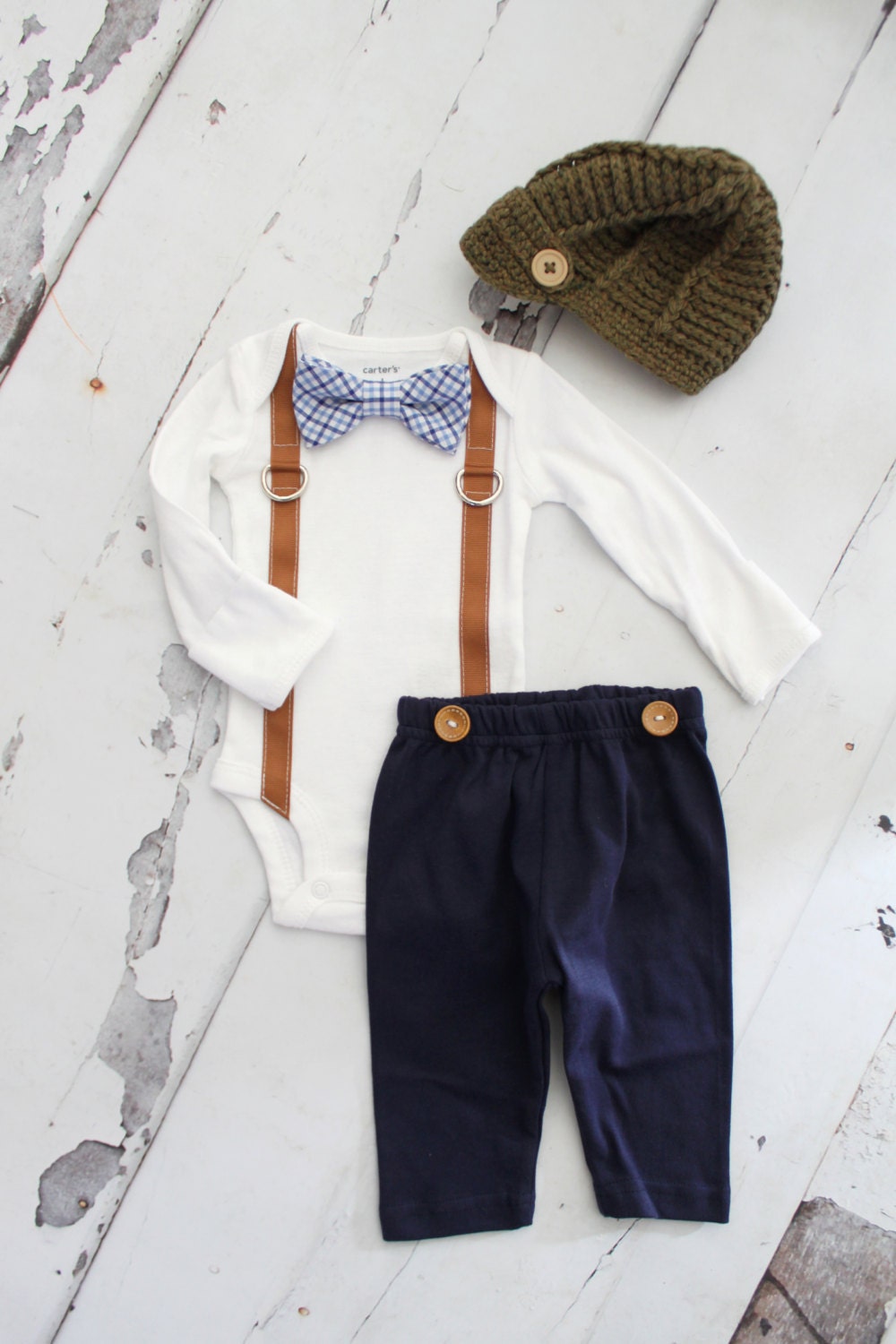 Newborn Baby Boy Coming Home Outfit Set up to 4 Items. Bow Tie Etsy