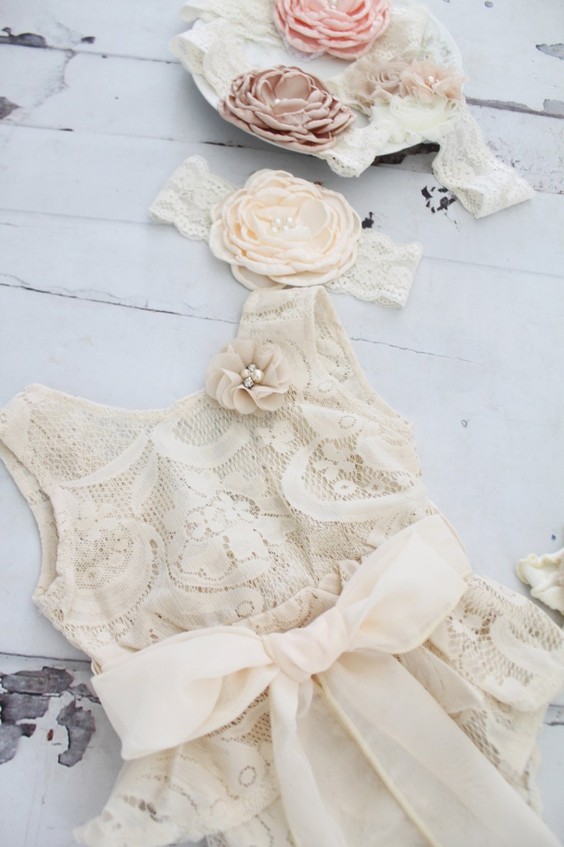 Ivory Cream Lace Romper. Baby Girl Lovely Boho Chic Lace Etsy